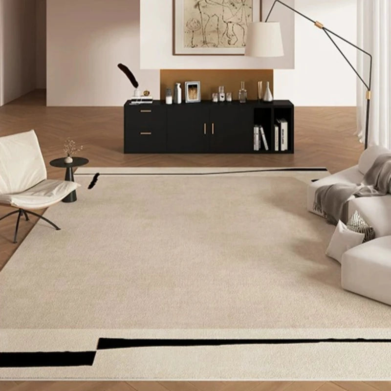 Retro Style Living Room Rug Washable Polyester Anti-Slip Floor Mat