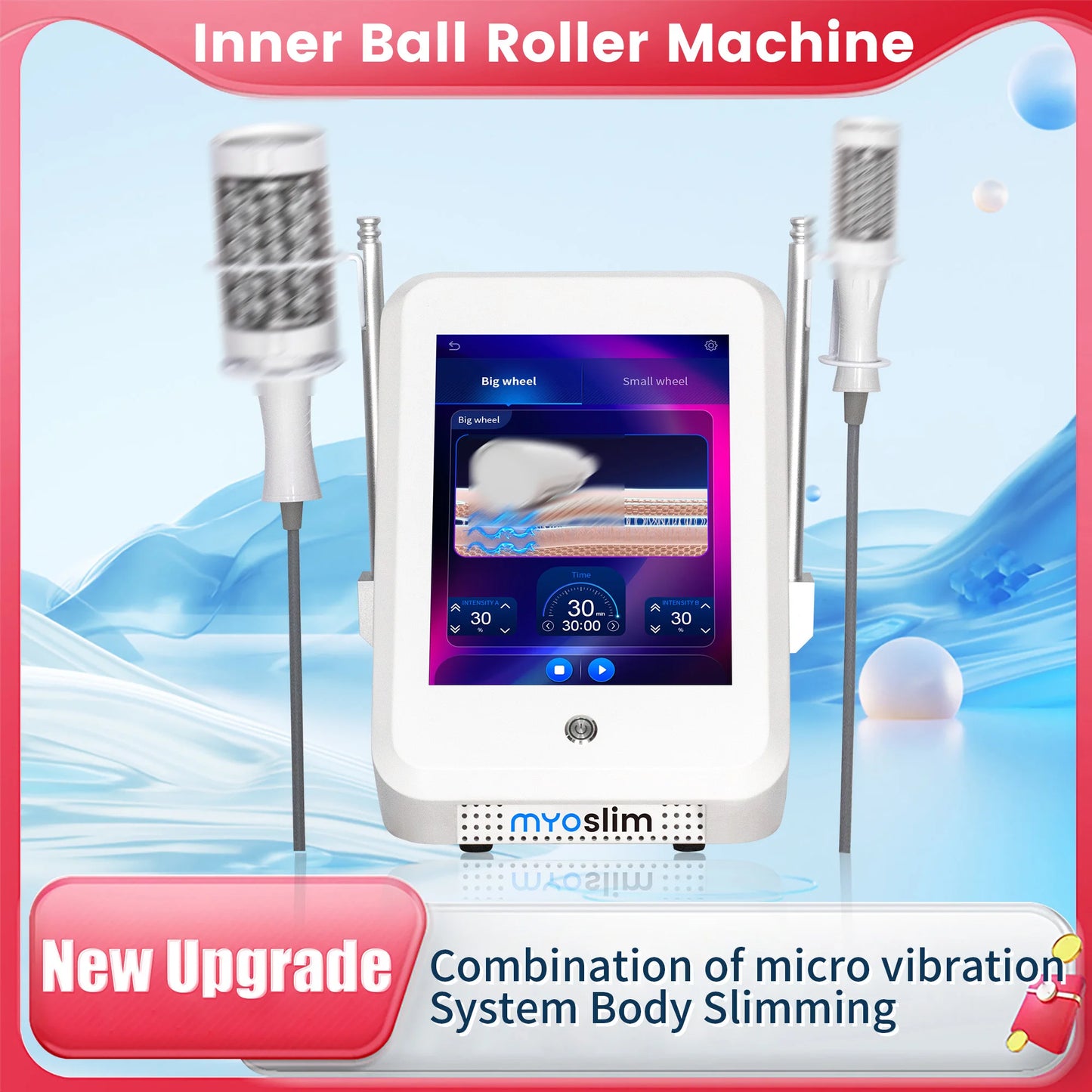 MYOSLIM 6500W 200HZ Roller Slimming Cellulite Reduction Inner Ball Roller 360 Degree Infrared Vacuum Roller Massage Beauty