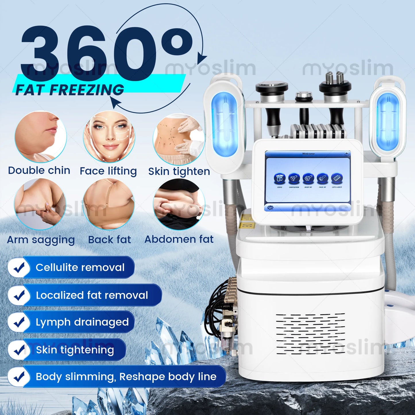 MYOSLIM 360 Cooling Body Sculpting Vacuum Cavitation System