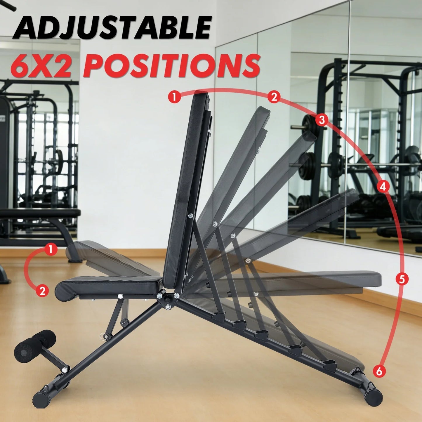 HiMISS Foldable Weight Bench For Home Gym With Multi-Position Adjustments