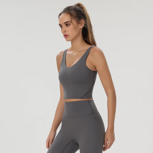 SUOMIDI Women Yoga Vest Activewear Top Sports Bra For Workout