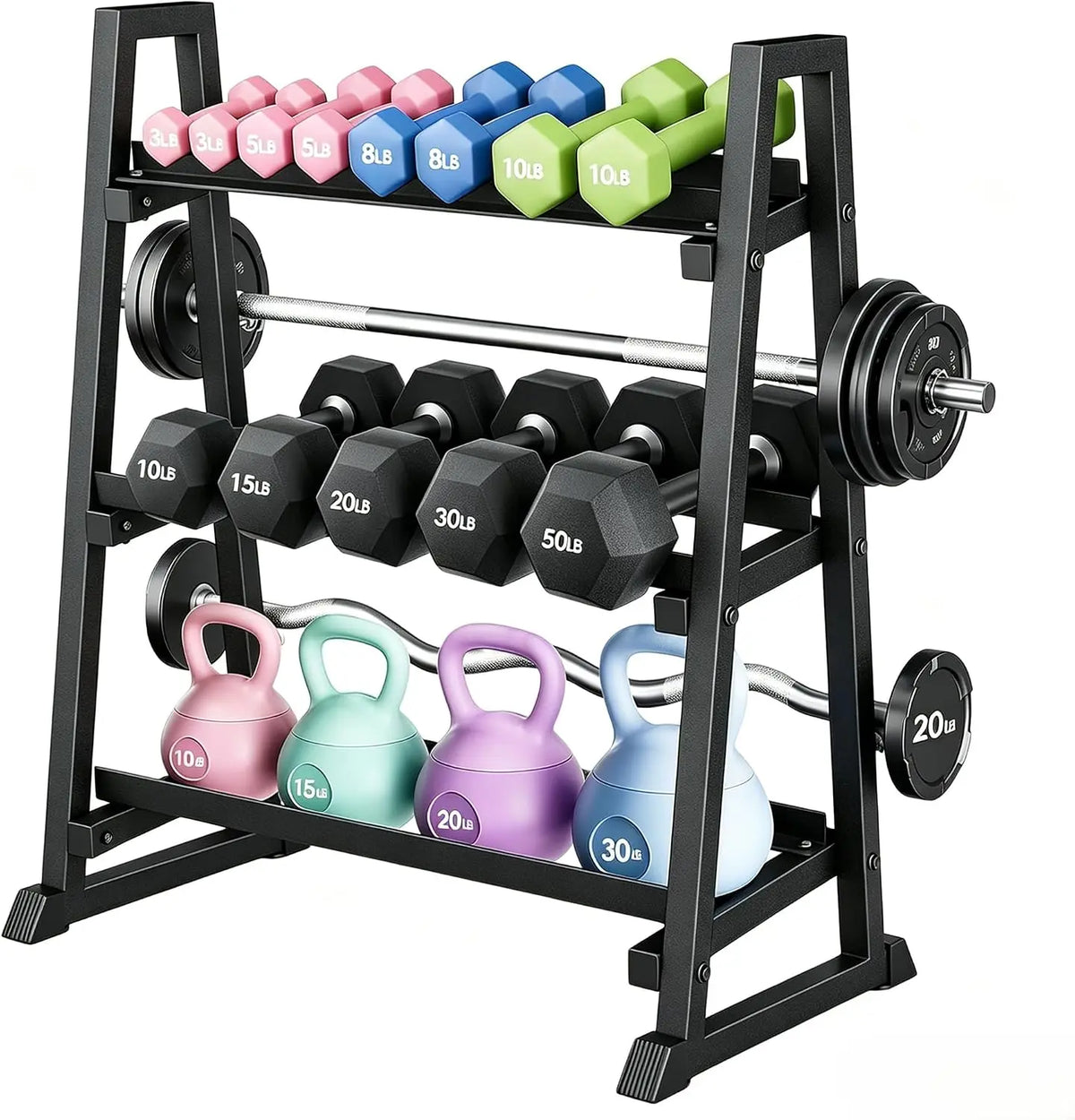 HiMISS Reinforced Trapezoidal Dumbbell Rack Home Gym Storage