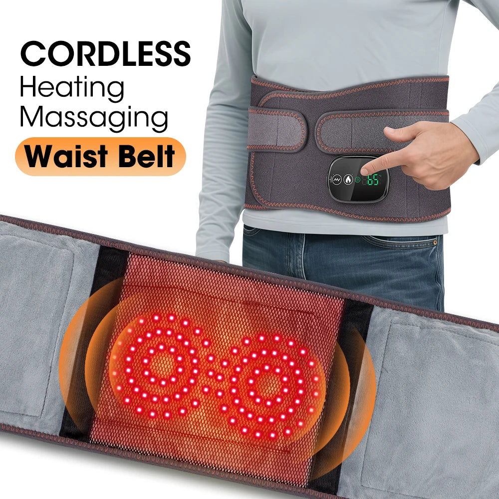 Agdoad Heating Vibration Massager Belt With Red Light Therapy