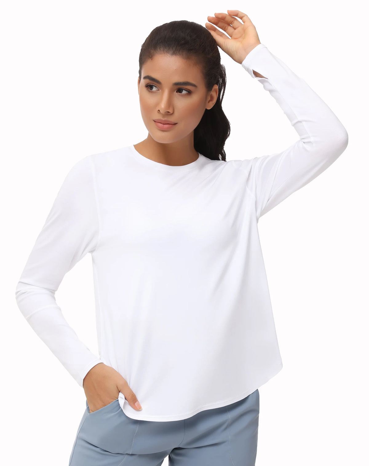 The Gym People Women's Long Sleeve Thumb Hole Yoga Shirt
