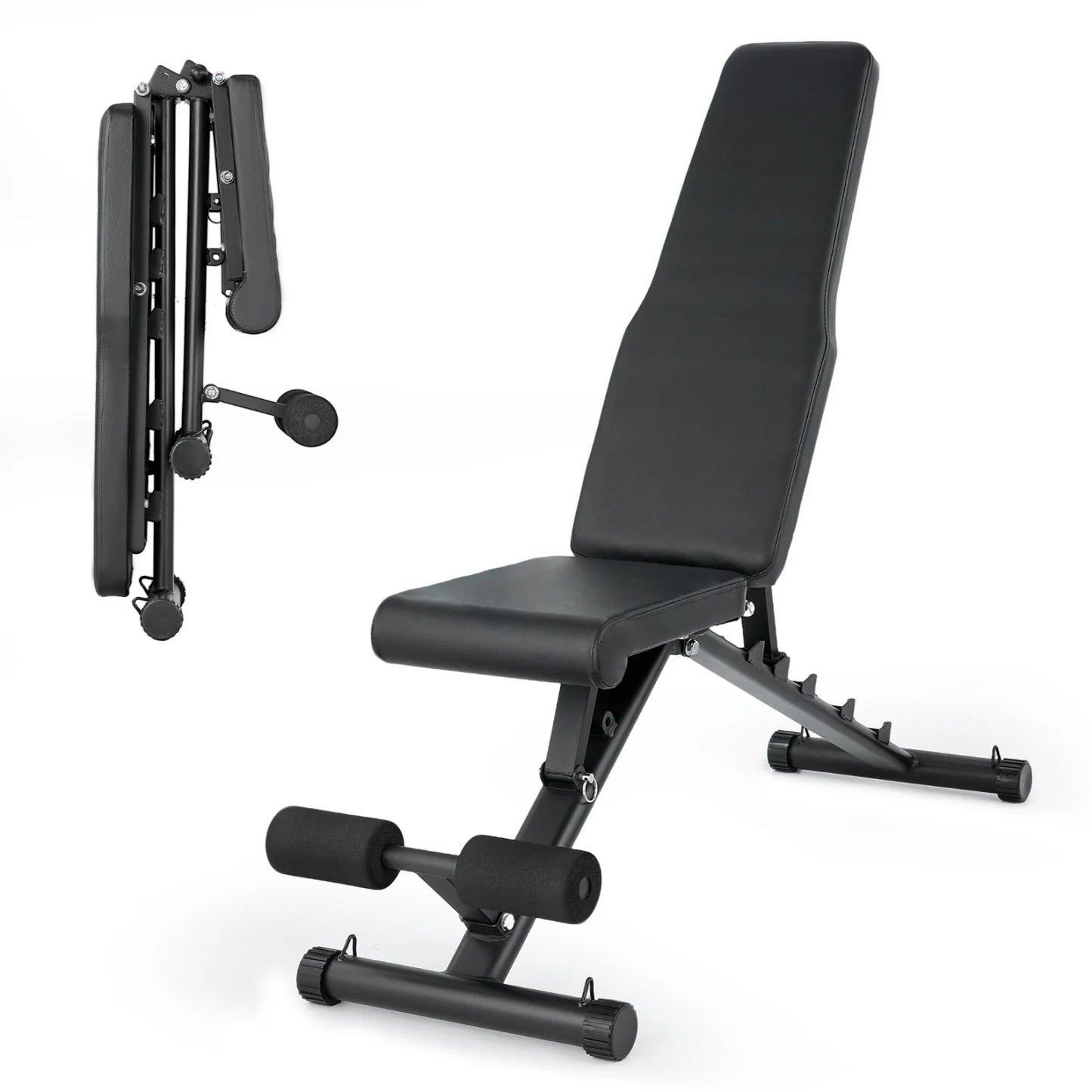 HiMISS Foldable Weight Bench For Home Gym With Multi-Position Adjustments