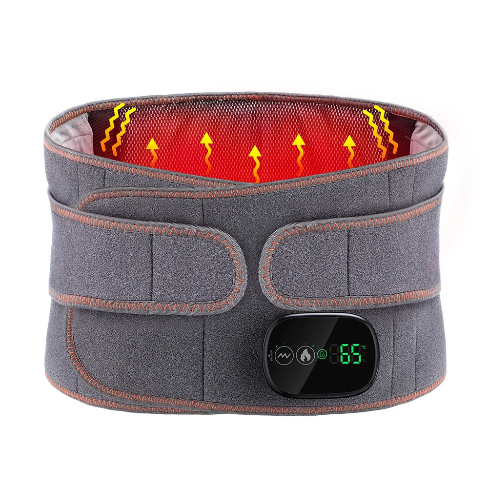 Heating Vibration Massager Belt Red Light Hot Compress Waist Support Brace Waist Back Massage Lumbar Support Belt