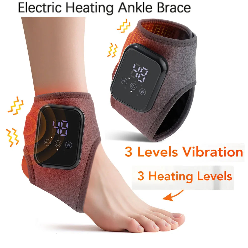 Hailicare Rechargeable Heated Ankle Brace Vibration Massager