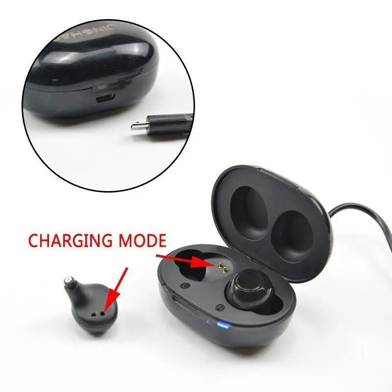 JINGHAO Digital In-Ear Hearing Aid Amplifier With USB Rechargeable