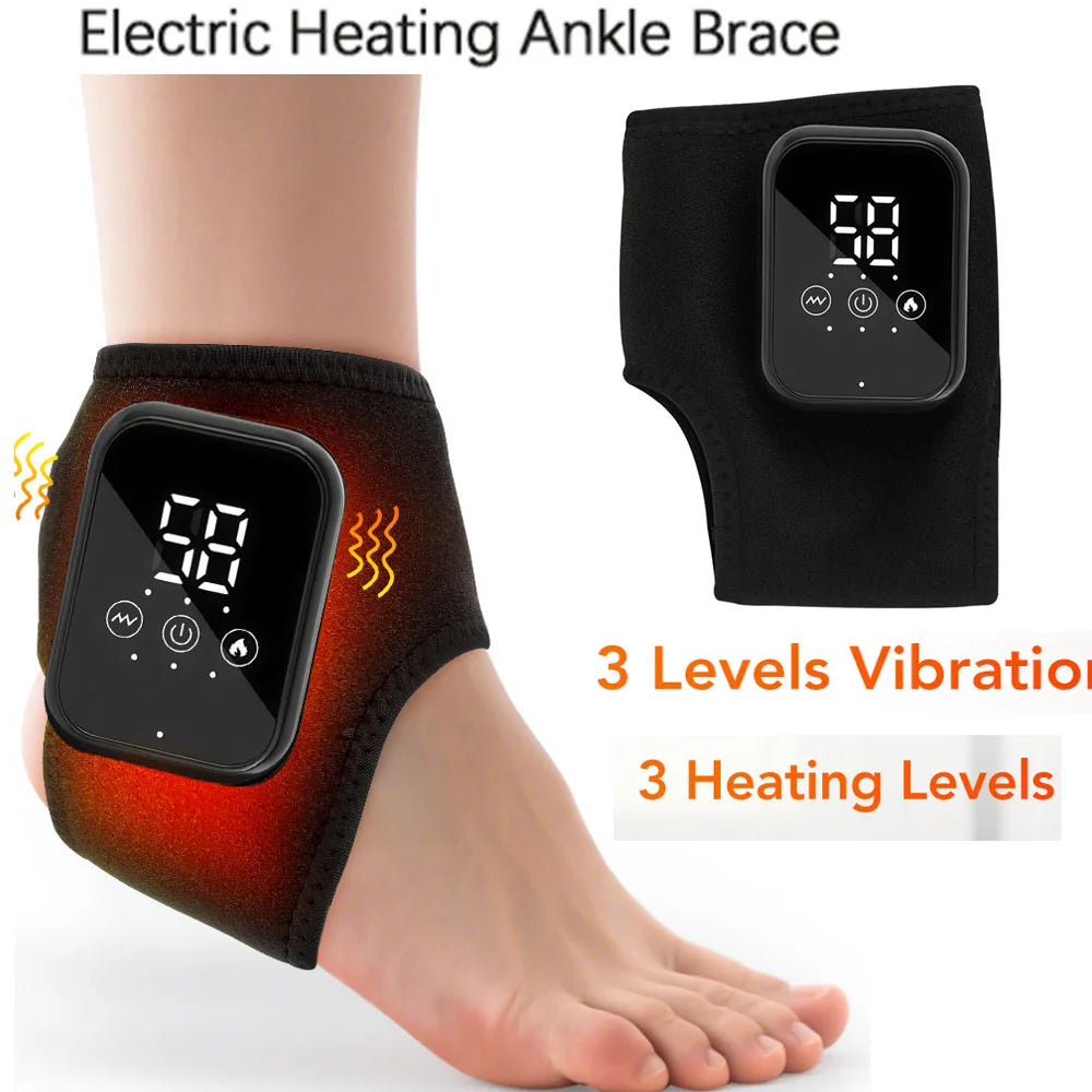 Hailicare Rechargeable Heated Ankle Brace Vibration Massager