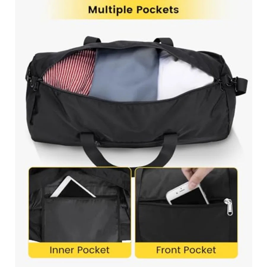 Foldable Duffel Bag For Travel And Gym With Inner Pocket