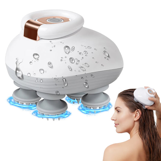 Electric Scalp Massager Cordless Waterproof Kneading Head Massager