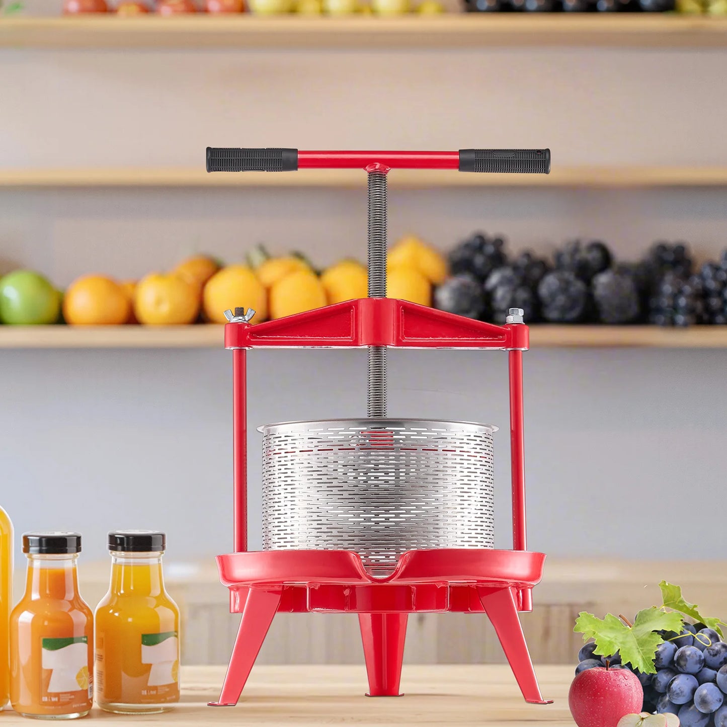 SucceBuy Fruit Wine Press Stainless Steel Manual Juicer
