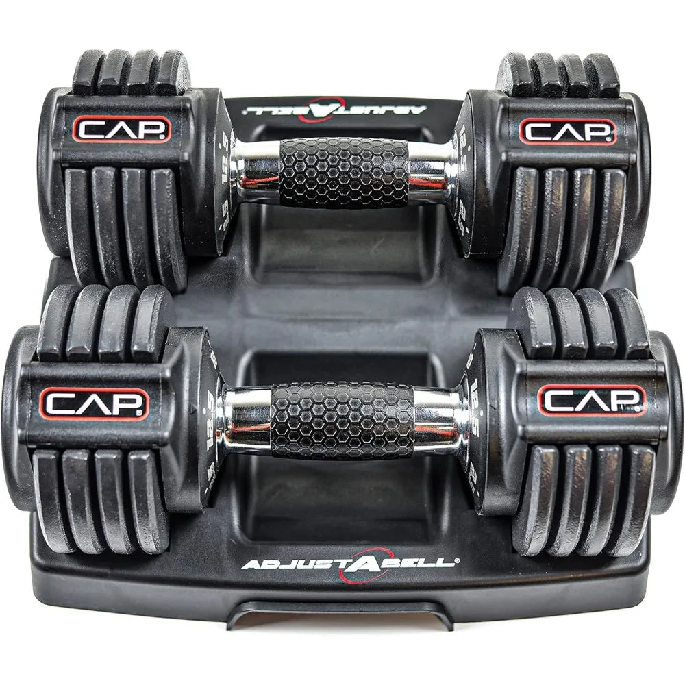 CAP Barbell ADJUSTABELL Adjustable Round Dumbbell Weights - Singles & Pairs | 12.5 lb, 25 lb & 55 lb