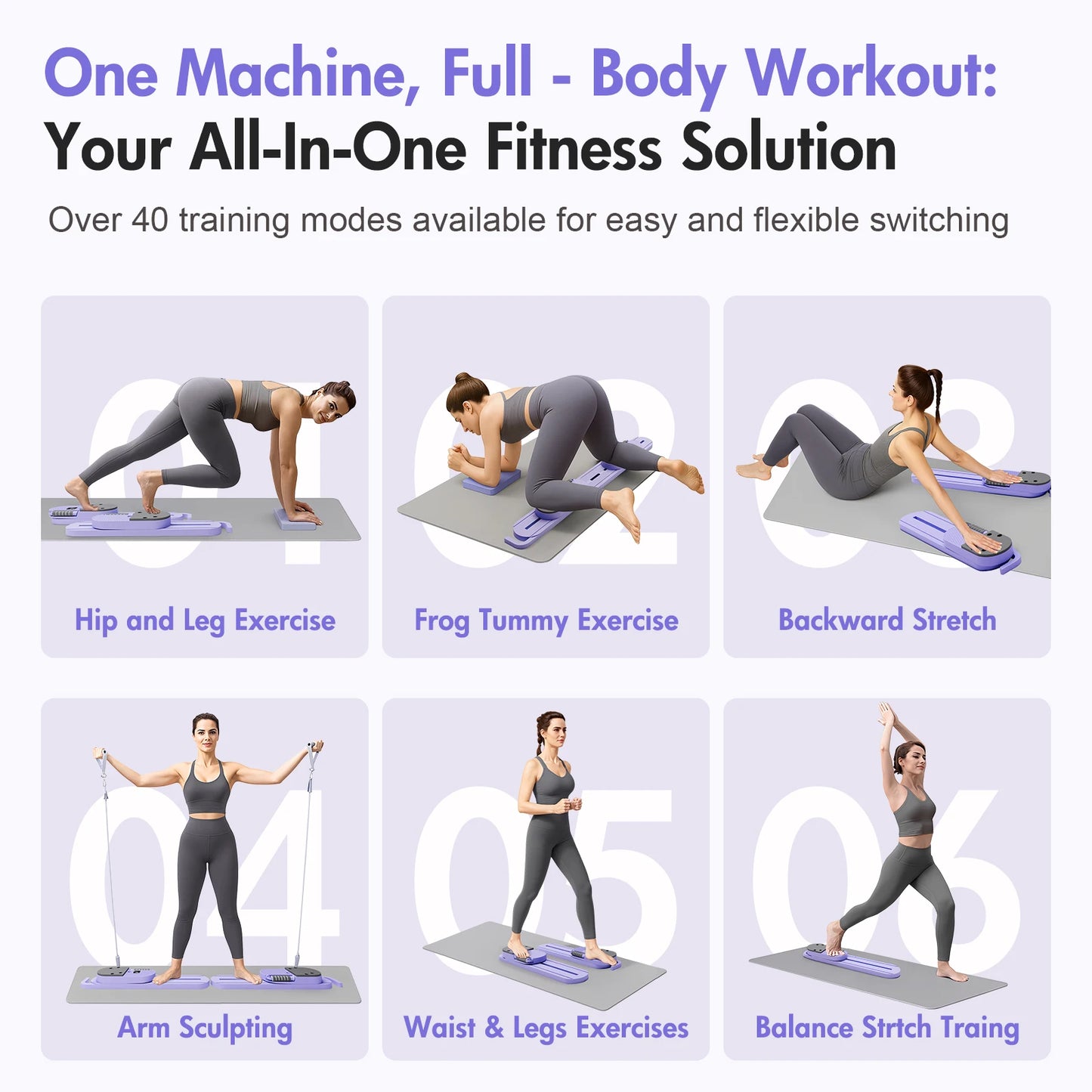 Pilates Reformer Board Portable Split Ab Board With LCD Display