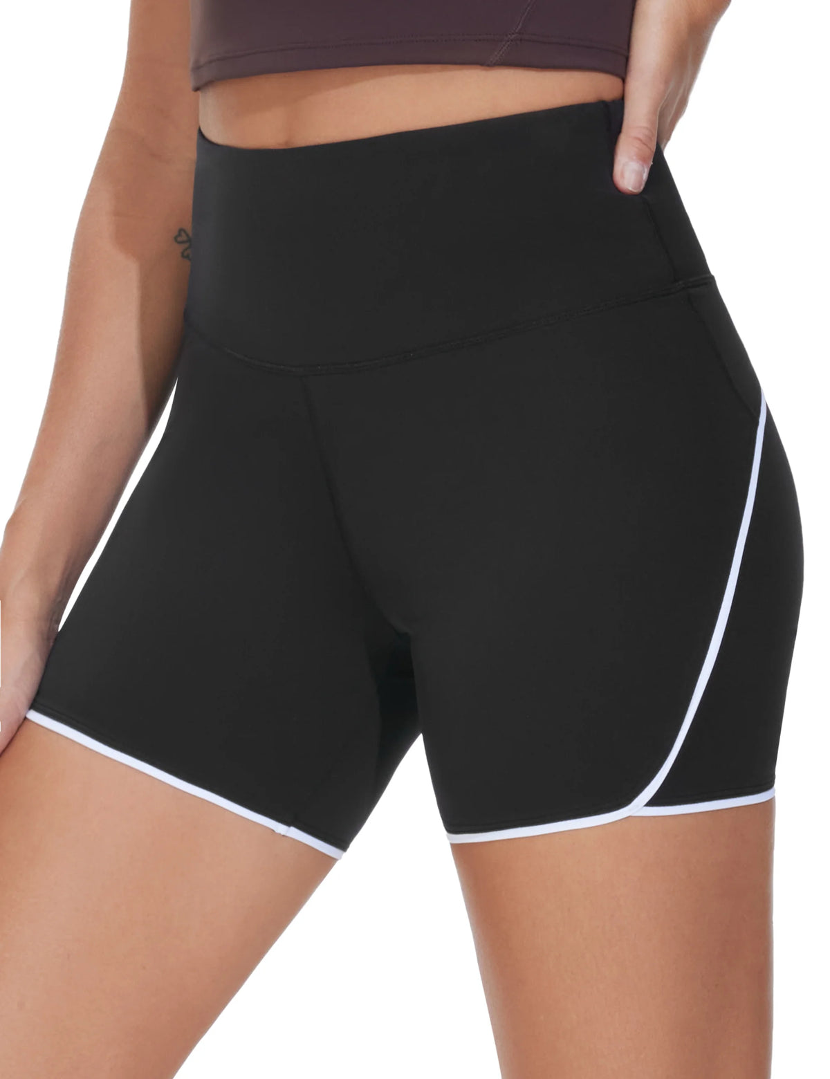 The Gym People Womens High Waist Workout Shorts With Dolphin Split