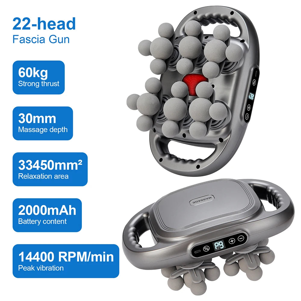 Foreverlily 16 Head Fascia Gun High Frequency Back Shoulder Massage