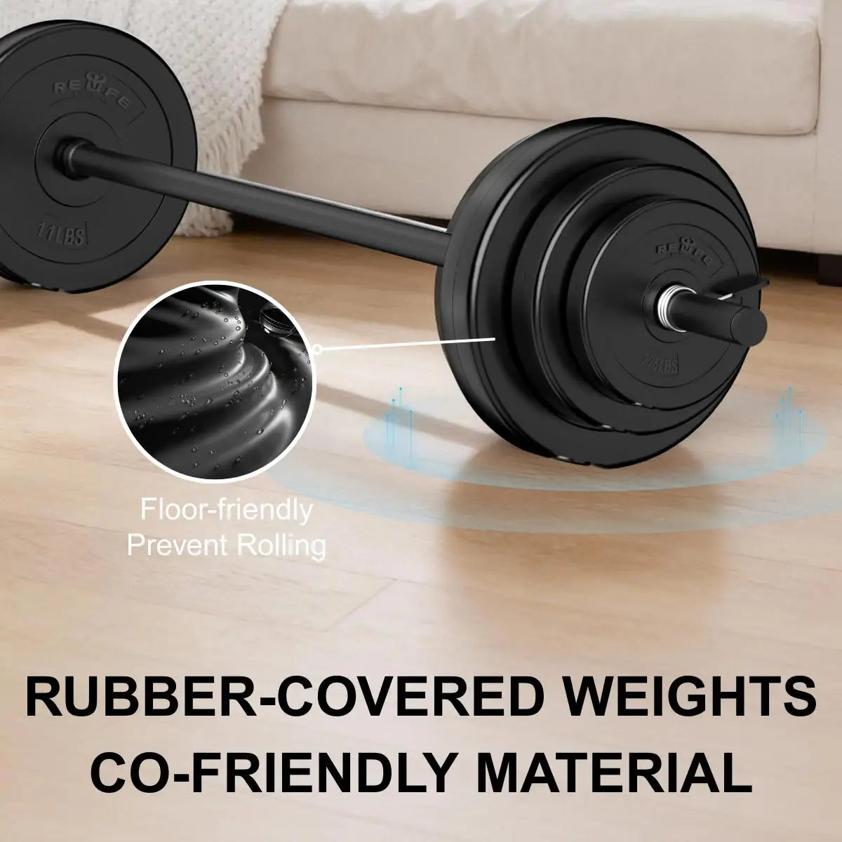Relife Adjustable Barbell Set 45 Pounds For Strength Training