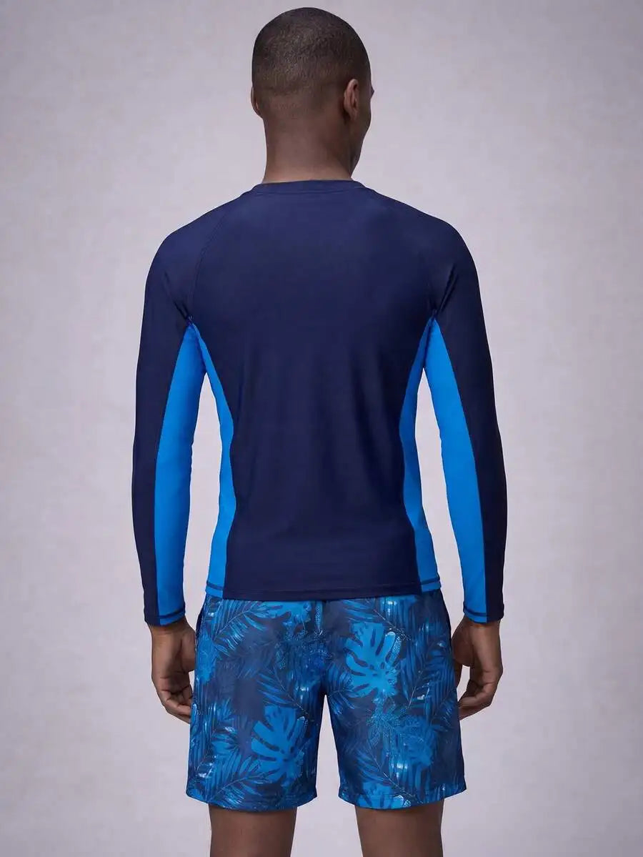Men Rash Guard And Swim Shorts Set For Beach Adventure