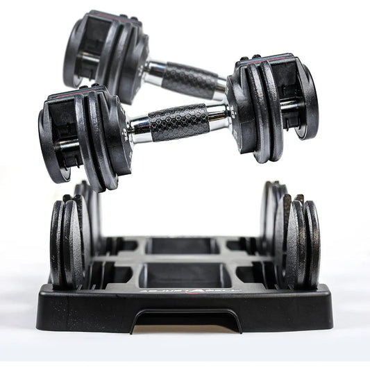 CAP Barbell ADJUSTABELL Adjustable Round Dumbbell Weights - Singles & Pairs | 12.5 lb, 25 lb & 55 lb