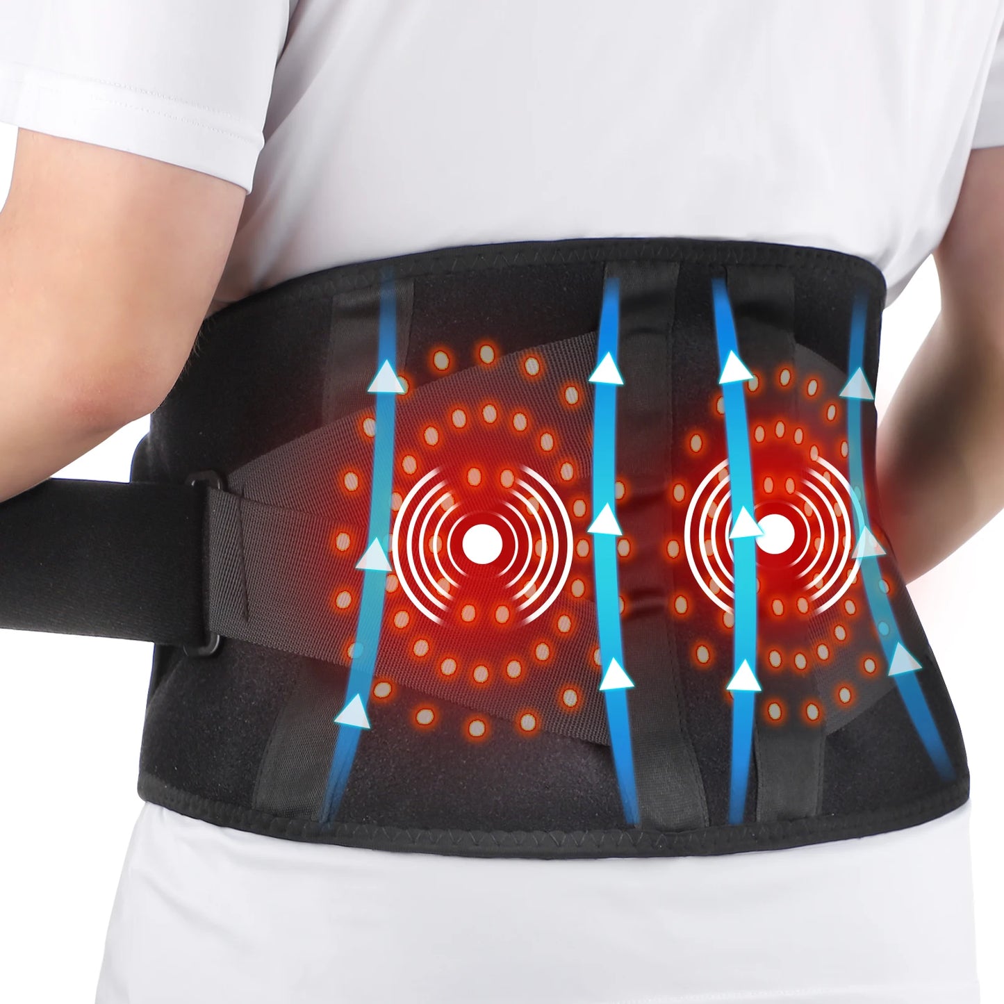 Hailicare 5-Speed Heated Waist Belt With Back Support And Massage