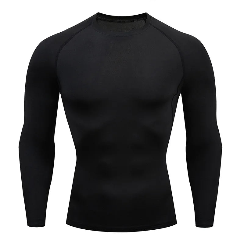 Men's Compression Training Shirt Elastic Breathable Polyester Elastane