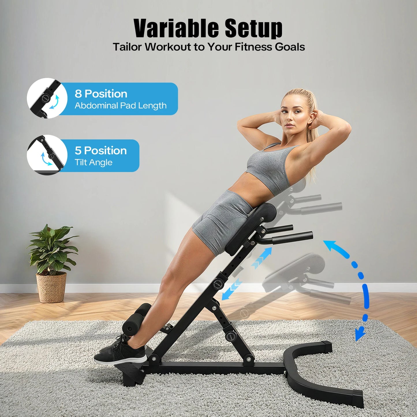 Roman Chair Back Extension Machine With 330Lbs Capacity