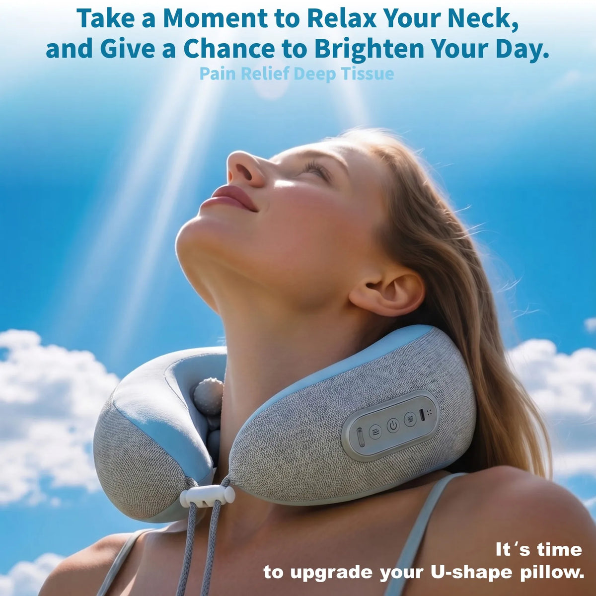 Cordless Neck Massager Pillow with Heat - Shiatsu Deep Massage for Pain Relief