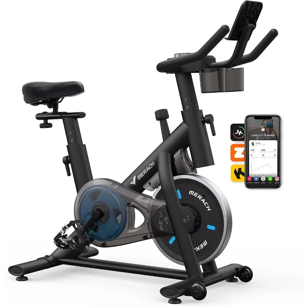 Magnetic Friction Exercise Bike With Brake Pad And Tablet Mount