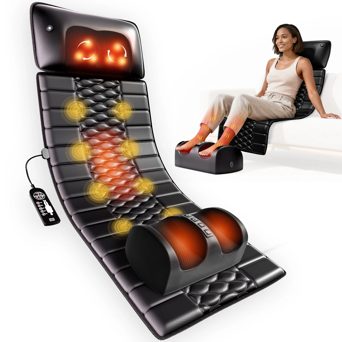 Homemassa Shiatsu Massage Mat With Heat And Detachable Pad