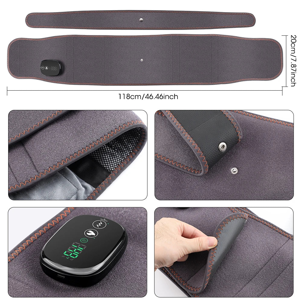 Agdoad Heating Vibration Massager Belt With Red Light Therapy
