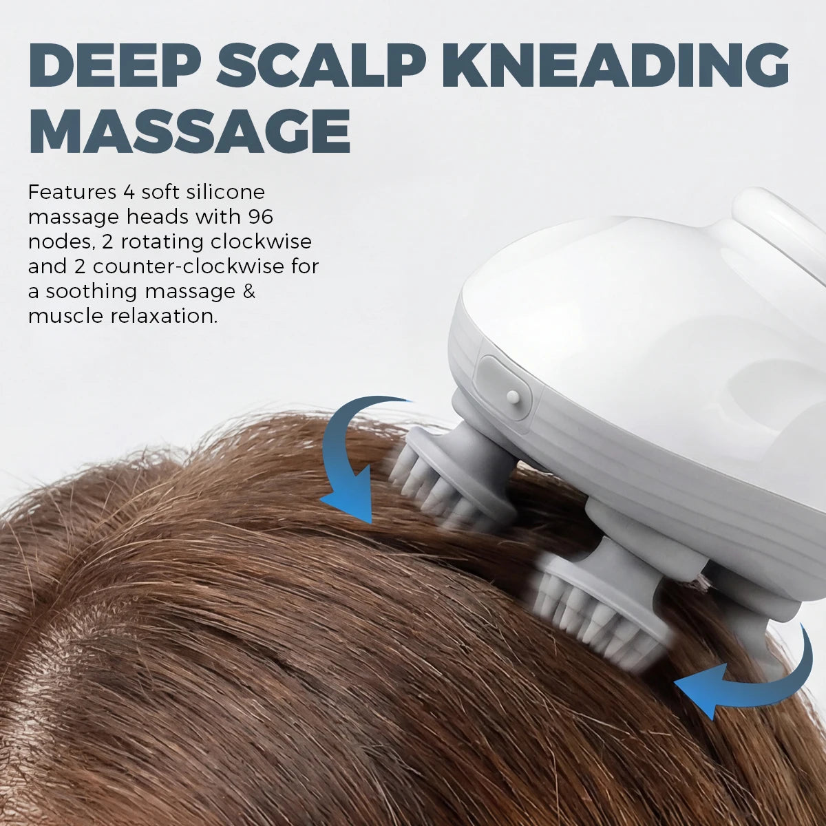 Electric Scalp Massager Cordless Waterproof Kneading Head Massager