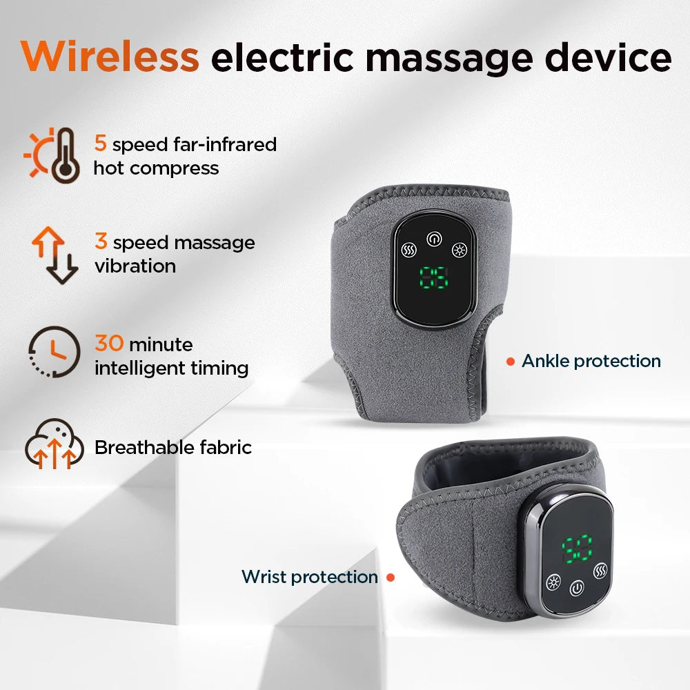 Hailicare Rechargeable Heated Ankle Brace Vibration Massager