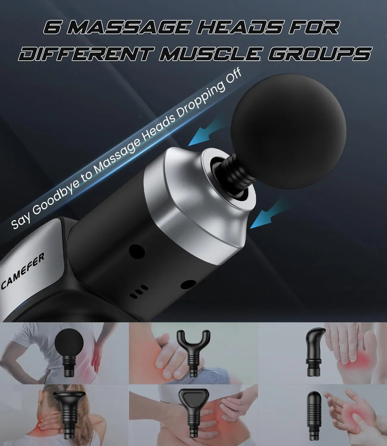 Deep Tissue Massage Gun With 30 Speeds And 6 Attachments