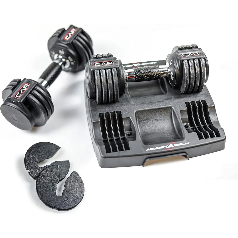CAP Barbell ADJUSTABELL Adjustable Round Dumbbell Weights - Singles & Pairs | 12.5 lb, 25 lb & 55 lb