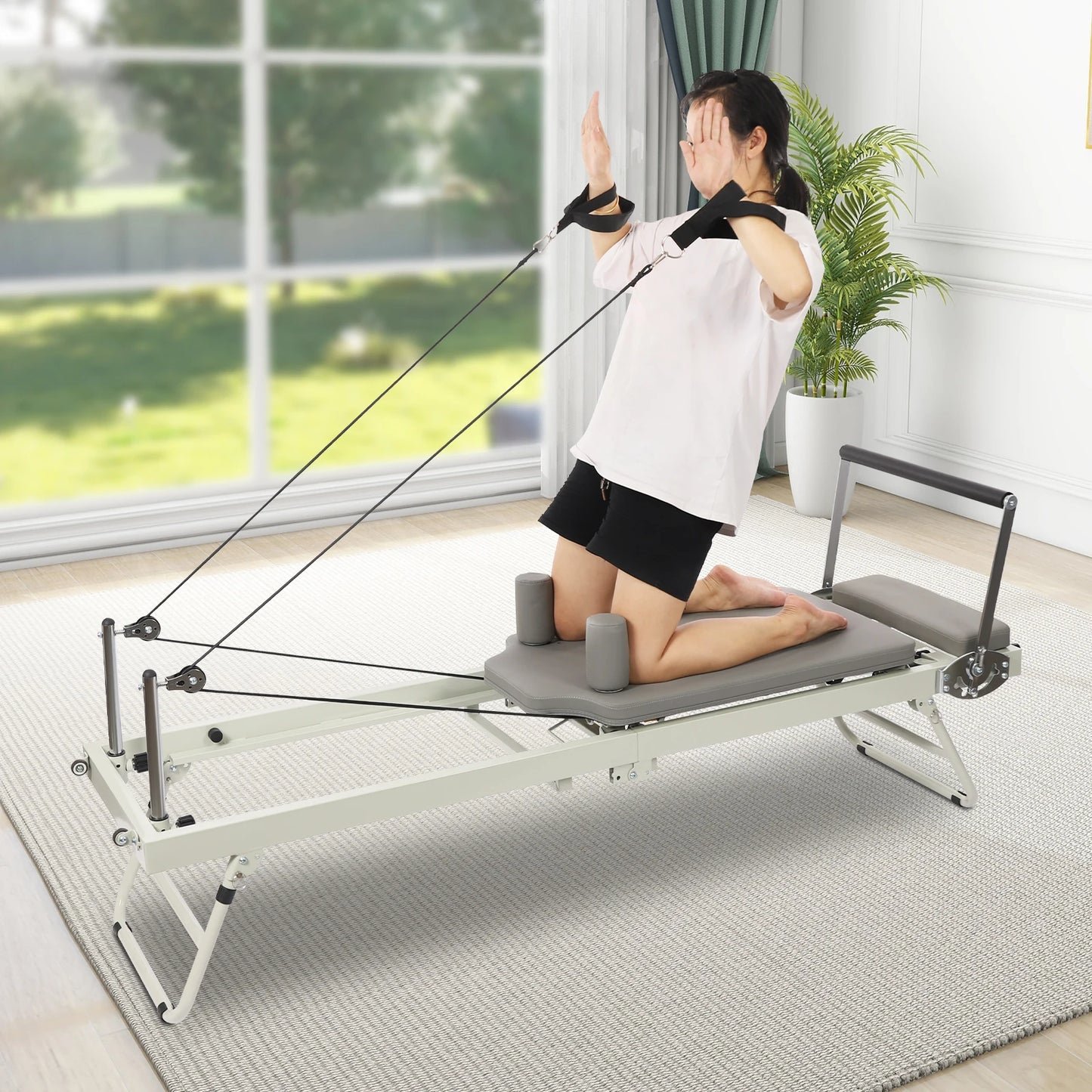 Foldable Pilates Reformer Machine 120kg Capacity For Yoga And Pilates