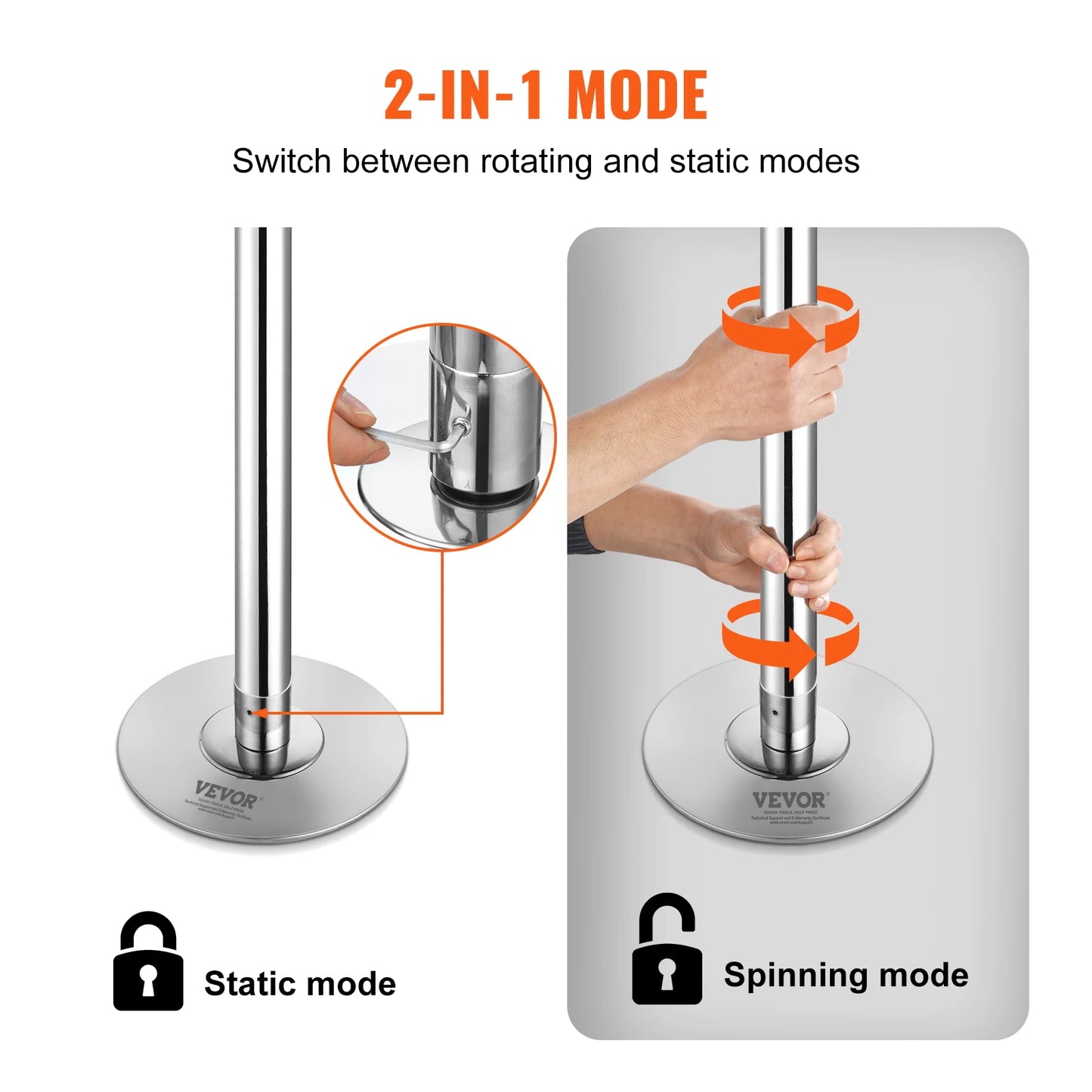 SucceBuy Portable Stainless Steel Dancing Pole Kit Removable