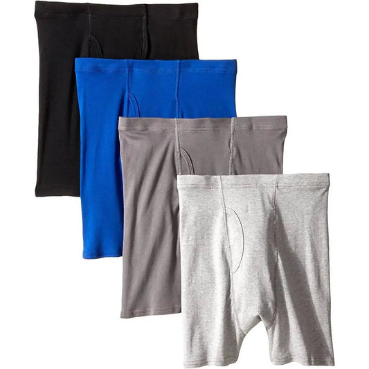 Hanes Men's Tagless Cotton Boxer Briefs 4Pack Breathable Underwear