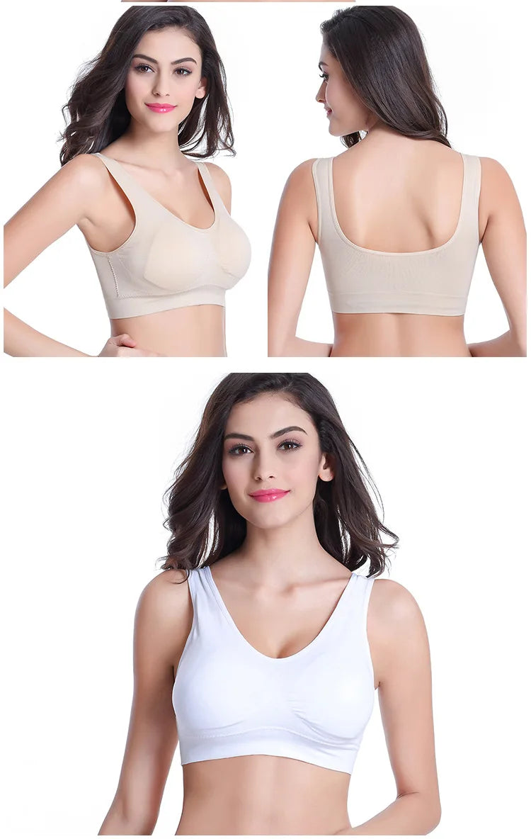 3 Piece Seamless Yoga Sports Bra Set With Removable Pads