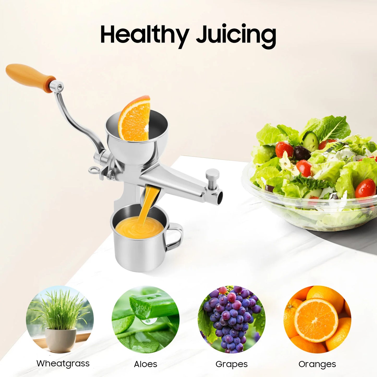 Bymaocar Manual Fruit And Vegetable Squeezer Press For Wheatgrass Juicing