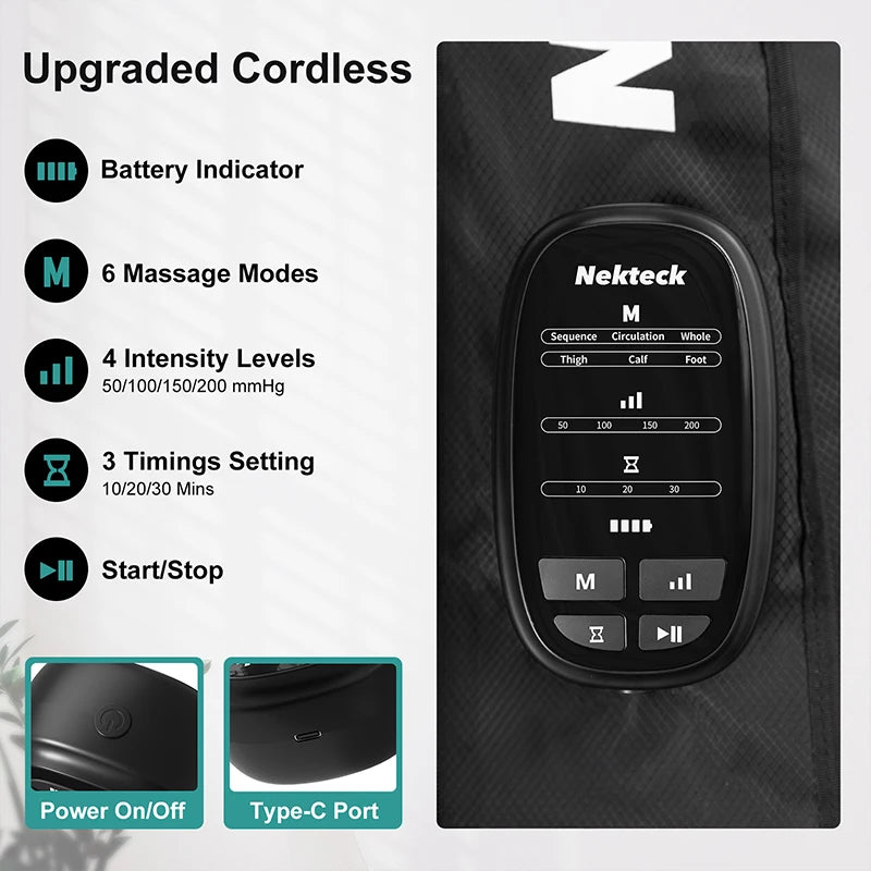 Nekteck Air Pressure Leg Massager Cordless Compression Boots