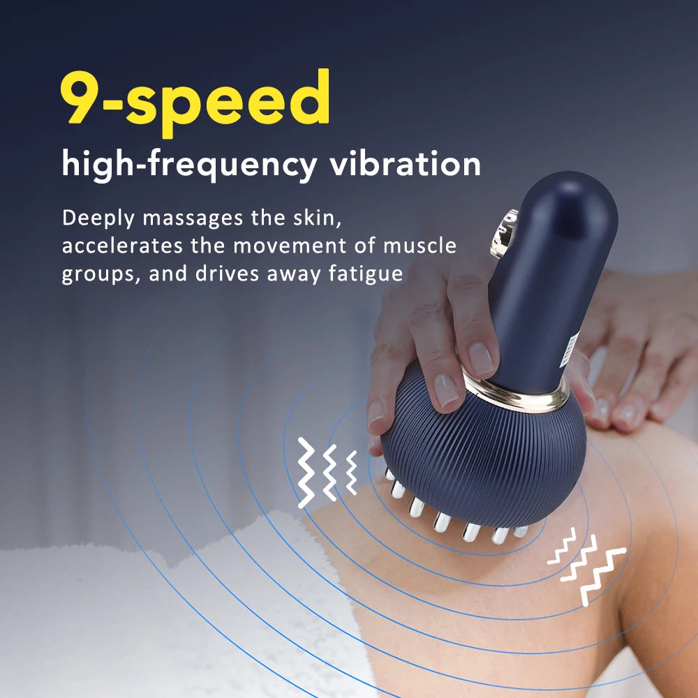 Hailicare Wireless Electric Heated Microcurrent Massage Brush For Back Massage