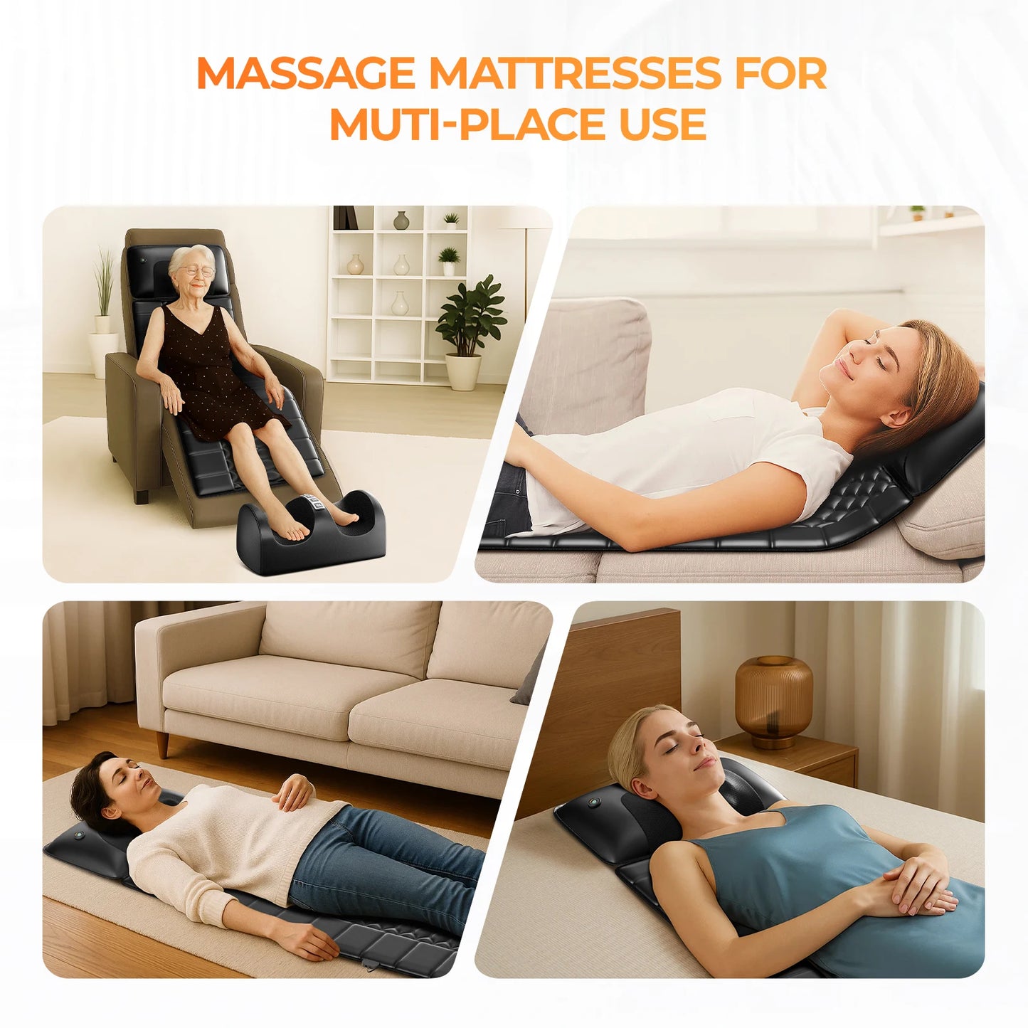 Homemassa Shiatsu Massage Mat With Heat And Detachable Pad