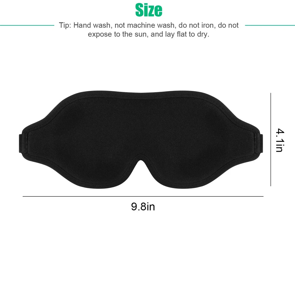 3D Travel Eye Sleep Mask Light Blocking Sleep Aid Adjustable Strap