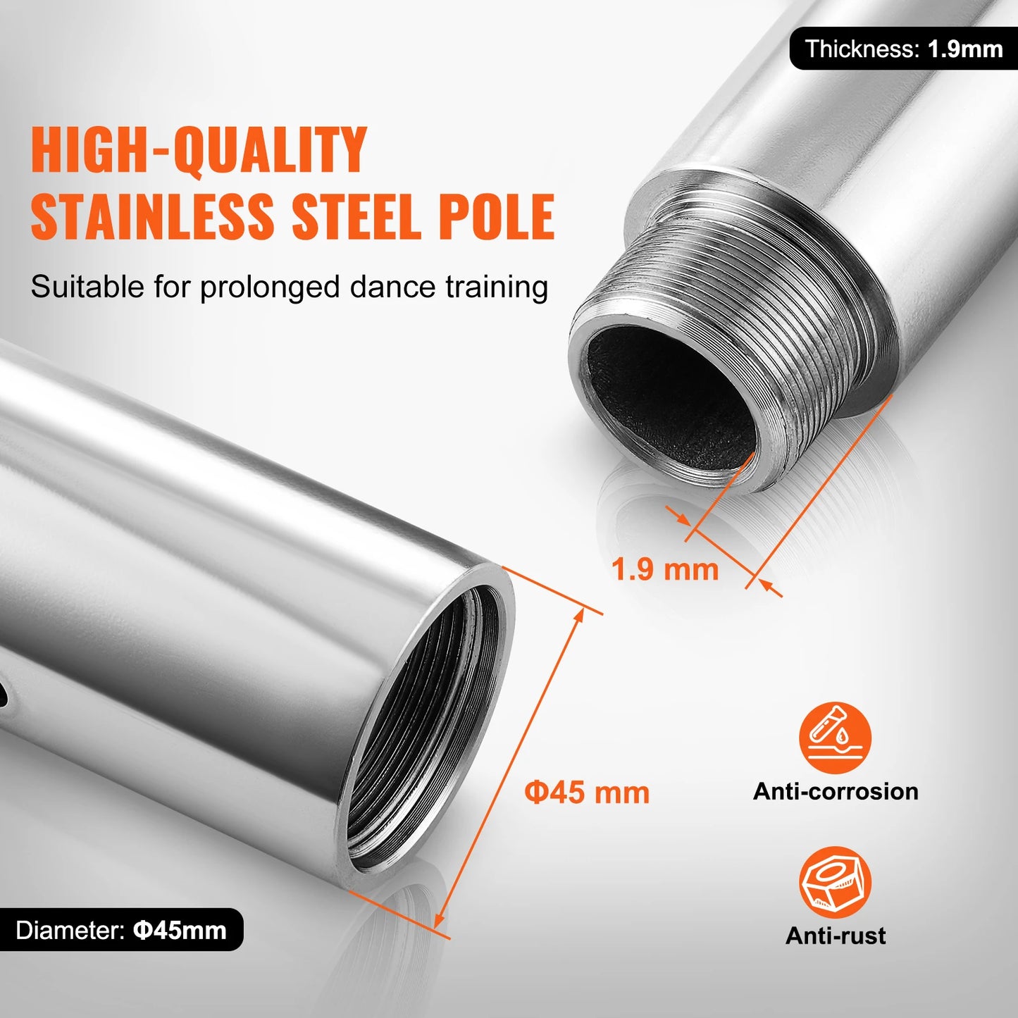 SucceBuy Portable Stainless Steel Dancing Pole Kit Removable