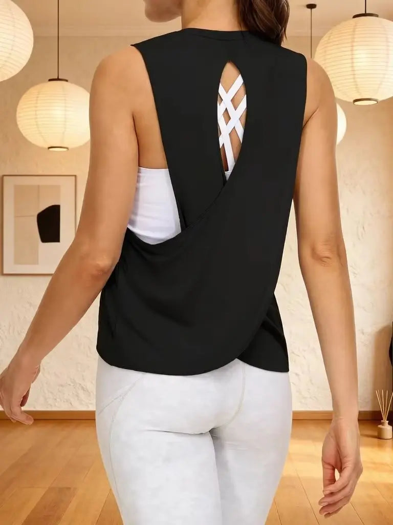 The Gym People Women Cross Back Breathable Yoga Workout Tank