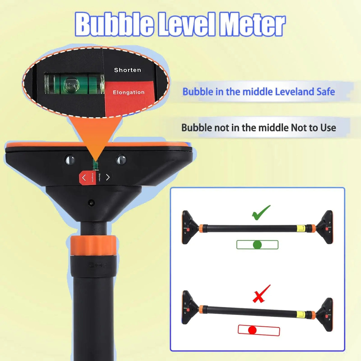 Heavy Duty Adjustable Doorway Pull Up Bar With Level Meter