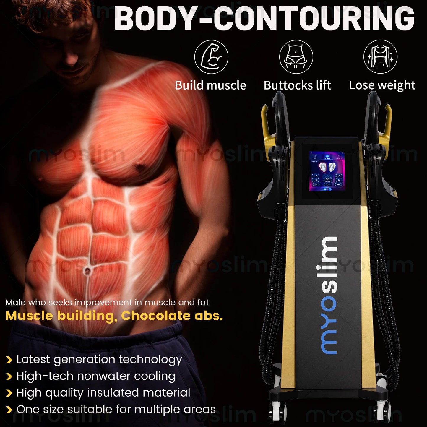 MYOSLIM Vertical EMS Body Sculpt Machine For Noninvasive Contouring