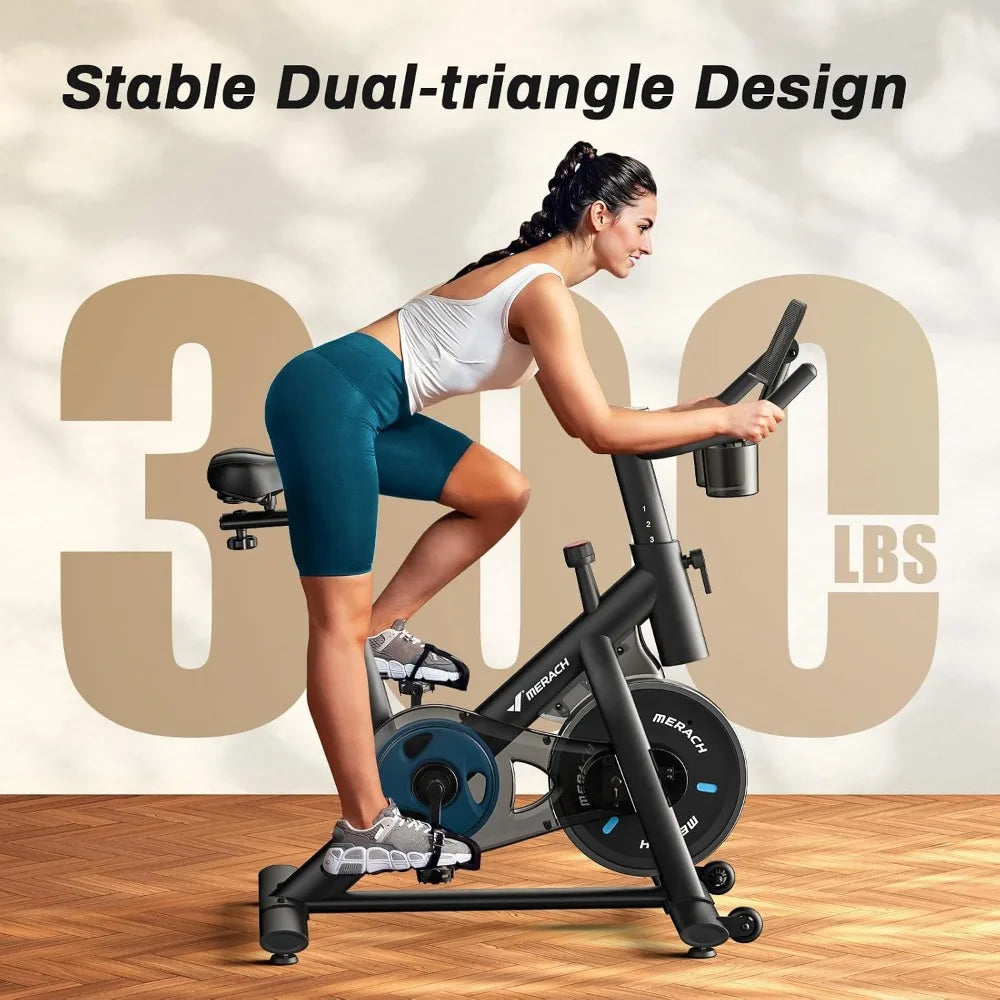 Magnetic Friction Exercise Bike With Brake Pad And Tablet Mount