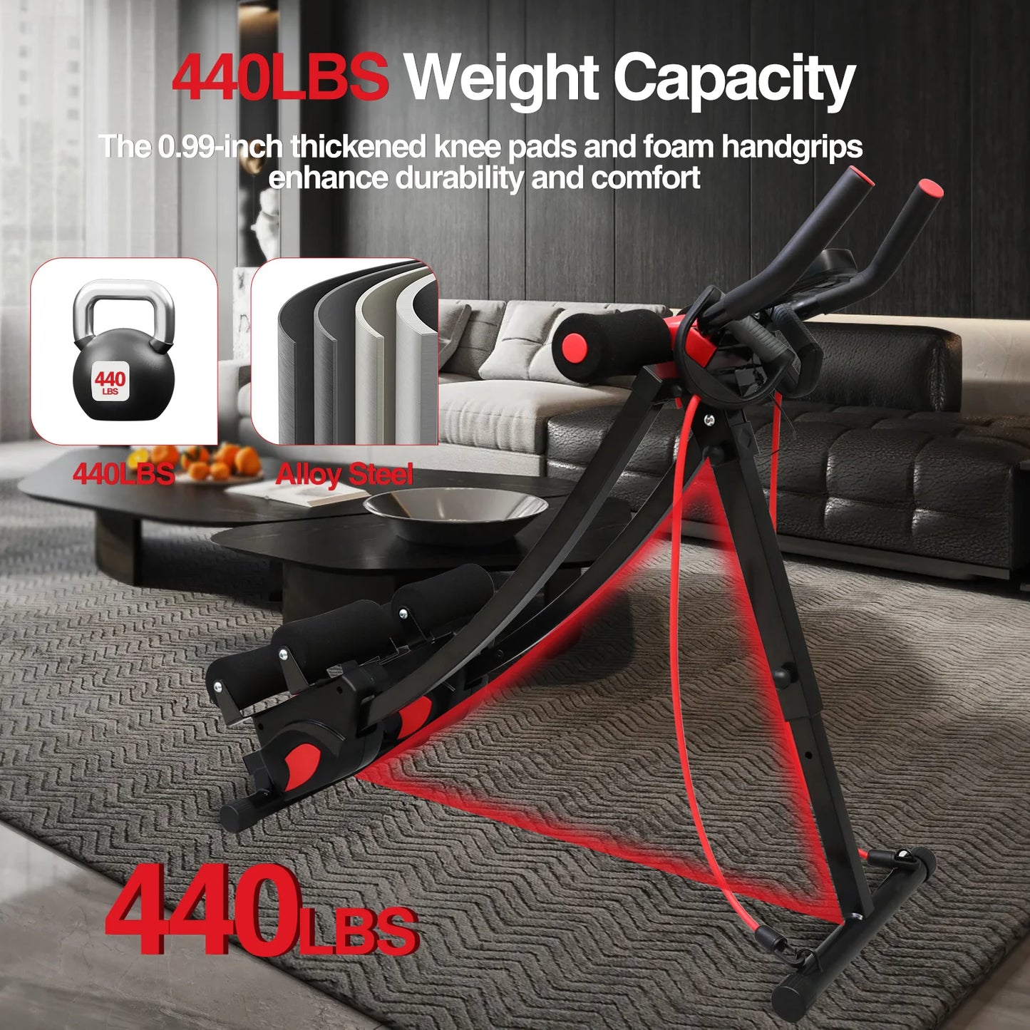 Fitness AB Machine Abdominal Trainer Core Workout Equipment Foldable