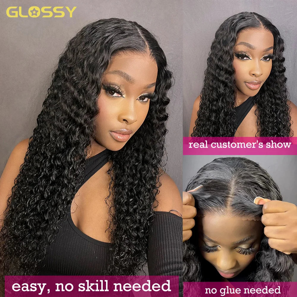 Wear And Go Glueless Deep Wave Wig Human Hair Ready To PrePlucked For Women Precut 13x6 Hd Frontal Curly Lace Front Wigs On Sale
